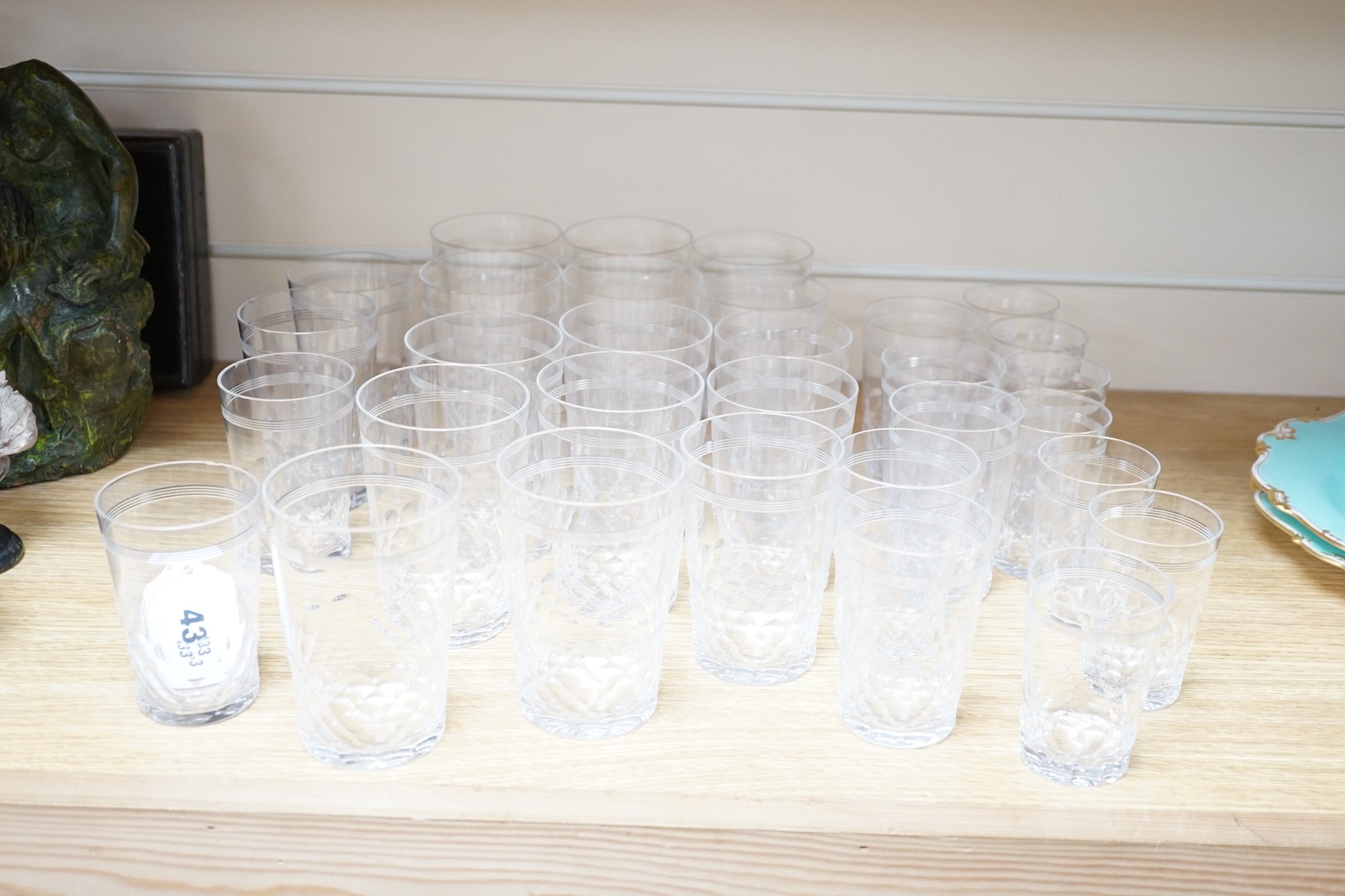 31 Baccarat tumblers in 4 sizes